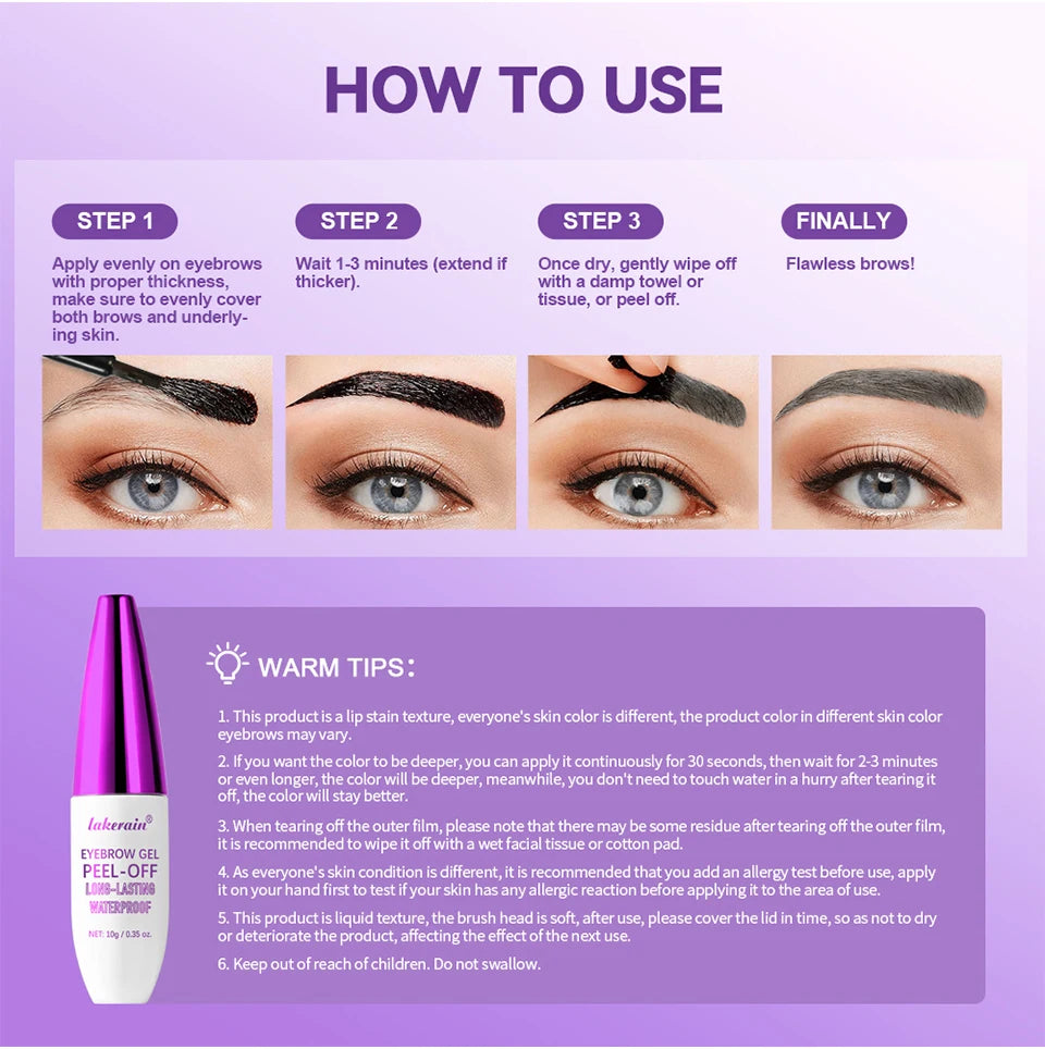 Peel Off Eyebrow Gel Long Lasting Tattoo Tint Cream - 13
