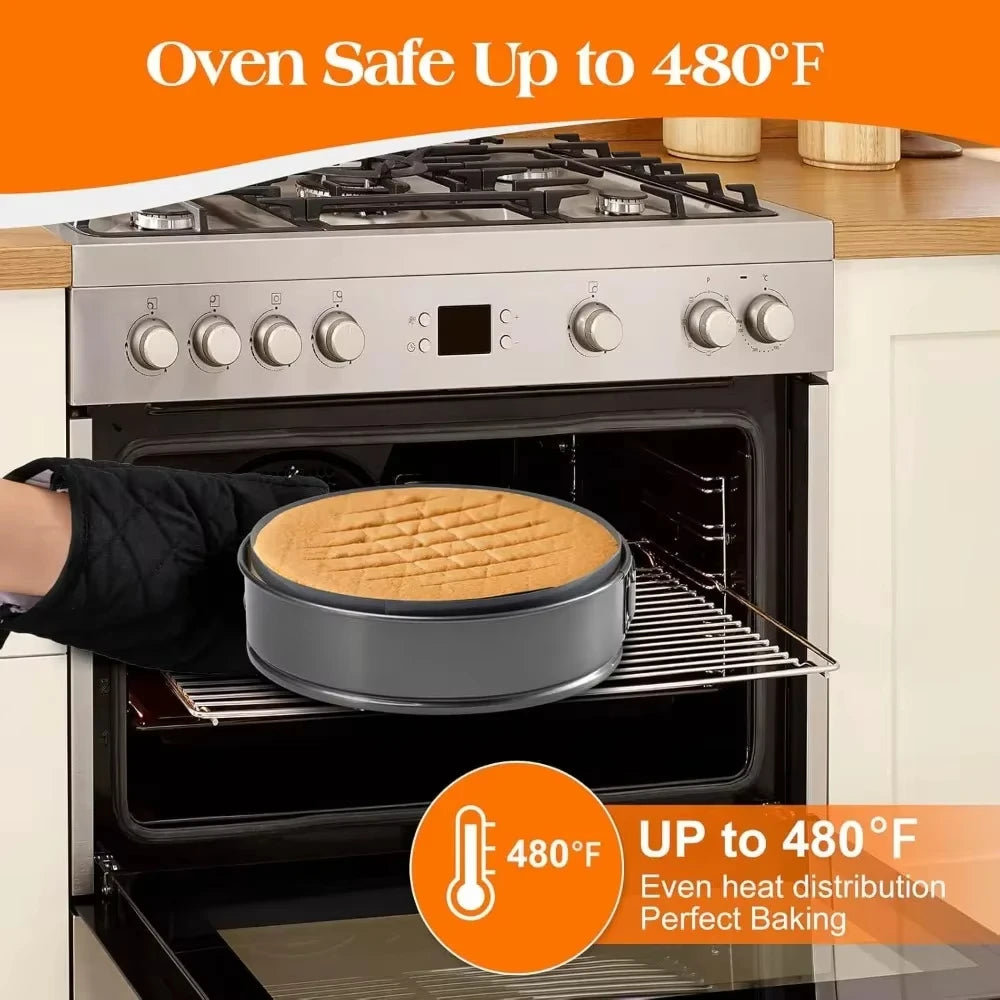 Nonstick Silicone Baking Mat Set Reusable Cake Pan Liners for Baking