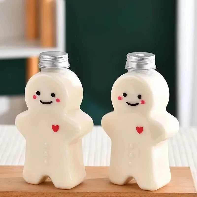 Christmas Gingerbread Man Water Bottle Portable Milk Tea Jar 2 4 Pack - 13