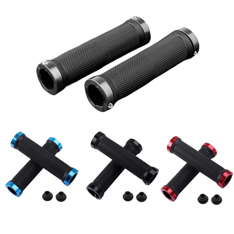 Non-Slip MTB Bicycle Handlebar Grips with Double Aluminum Alloy Lock