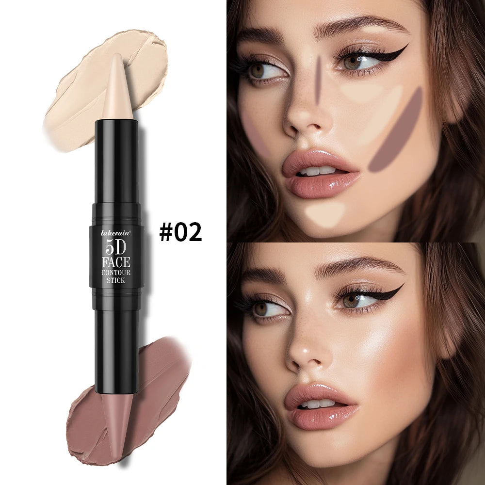 Dual-Ended Contour & Highlighter Stick Waterproof Face Bronzer - 19