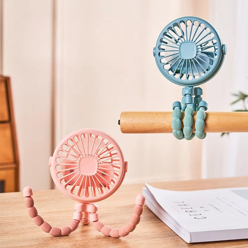 Portable Octopus Mini Fan Rechargeable Handheld Stroller Cooling Fan