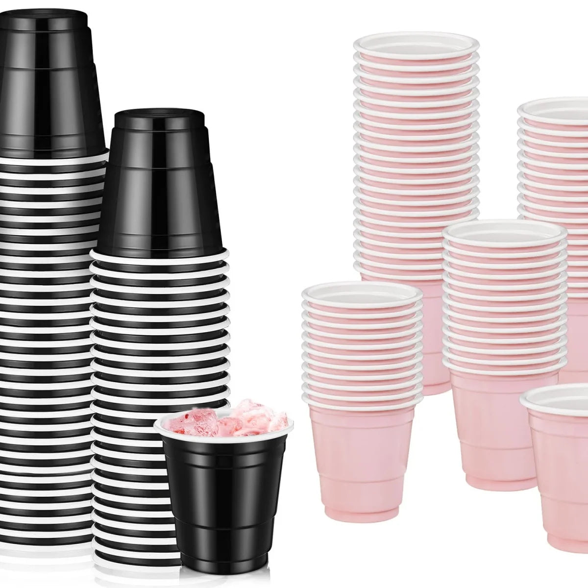 20-60Pc Disposable Plastic Party Shot Cups 2oz Small Drinking Tumblers - 9