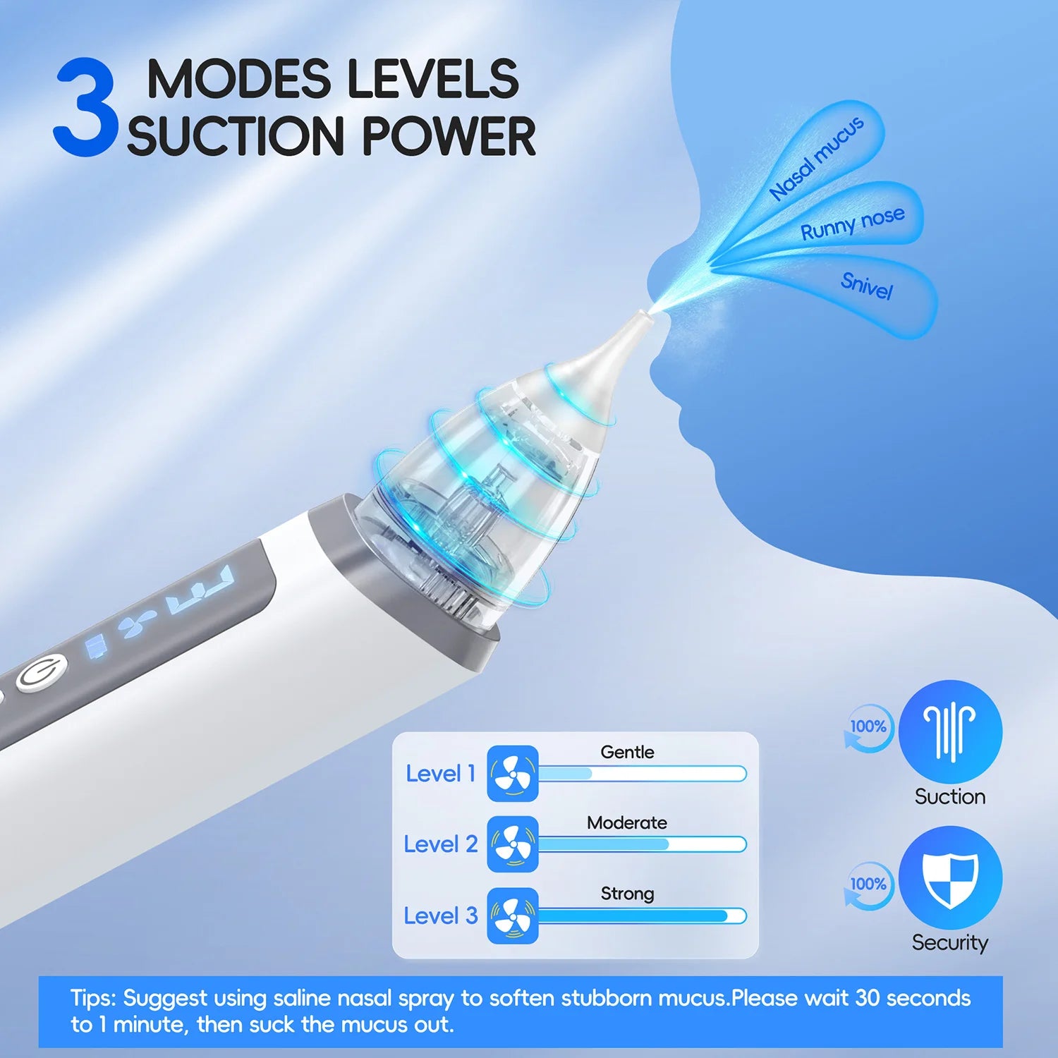 Electric Baby Nasal Aspirator Automatic Nose Cleaner Sucker - 3