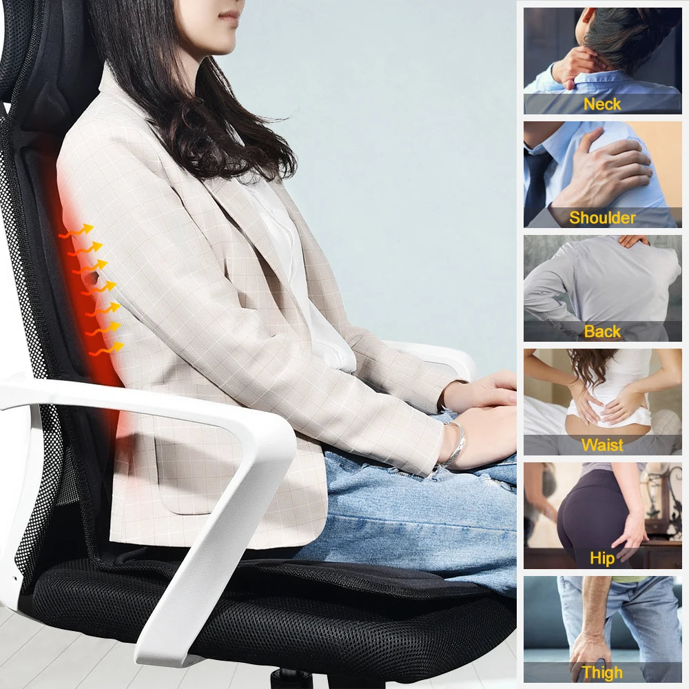 Electric Back Massager Heating Chair Cushion Vibrator Mat - 20