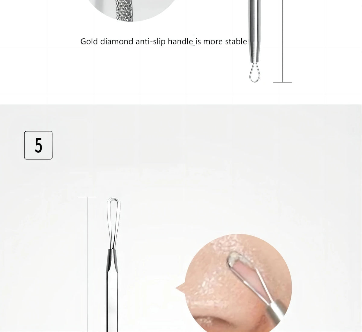 Stainless Steel Blackhead Remover Tool Kit Pimple Extractor