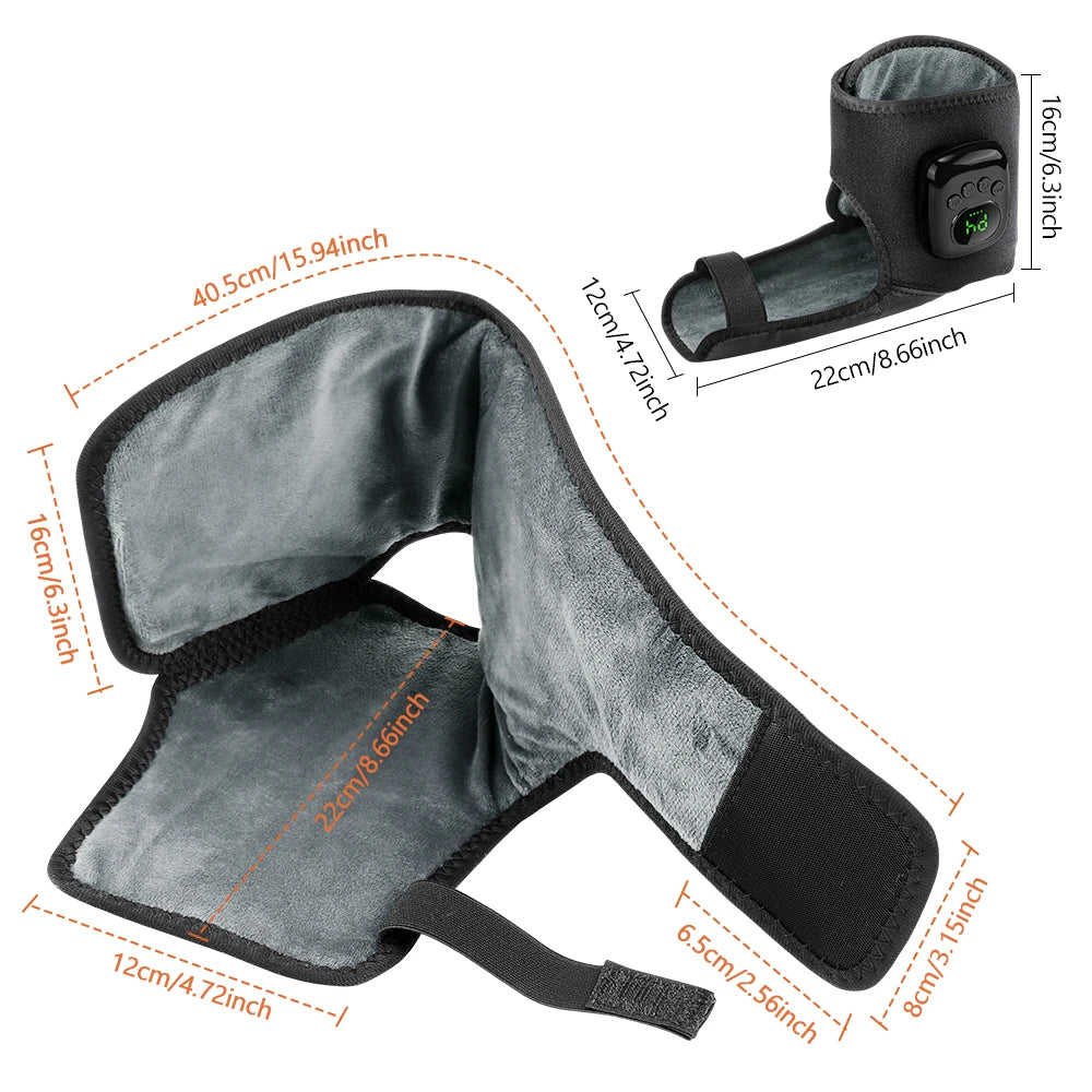 Wireless Air Pressure Ankle Massager Electric Heated Brace - 6