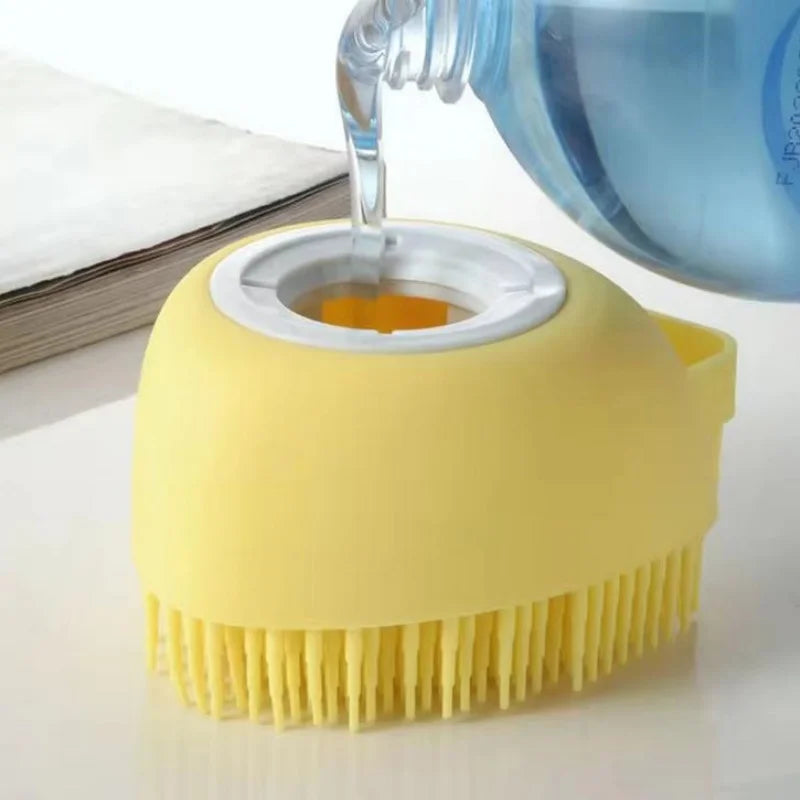 Silicone Bath Brush Body Scrubber with Soap Dispenser Massage Comb