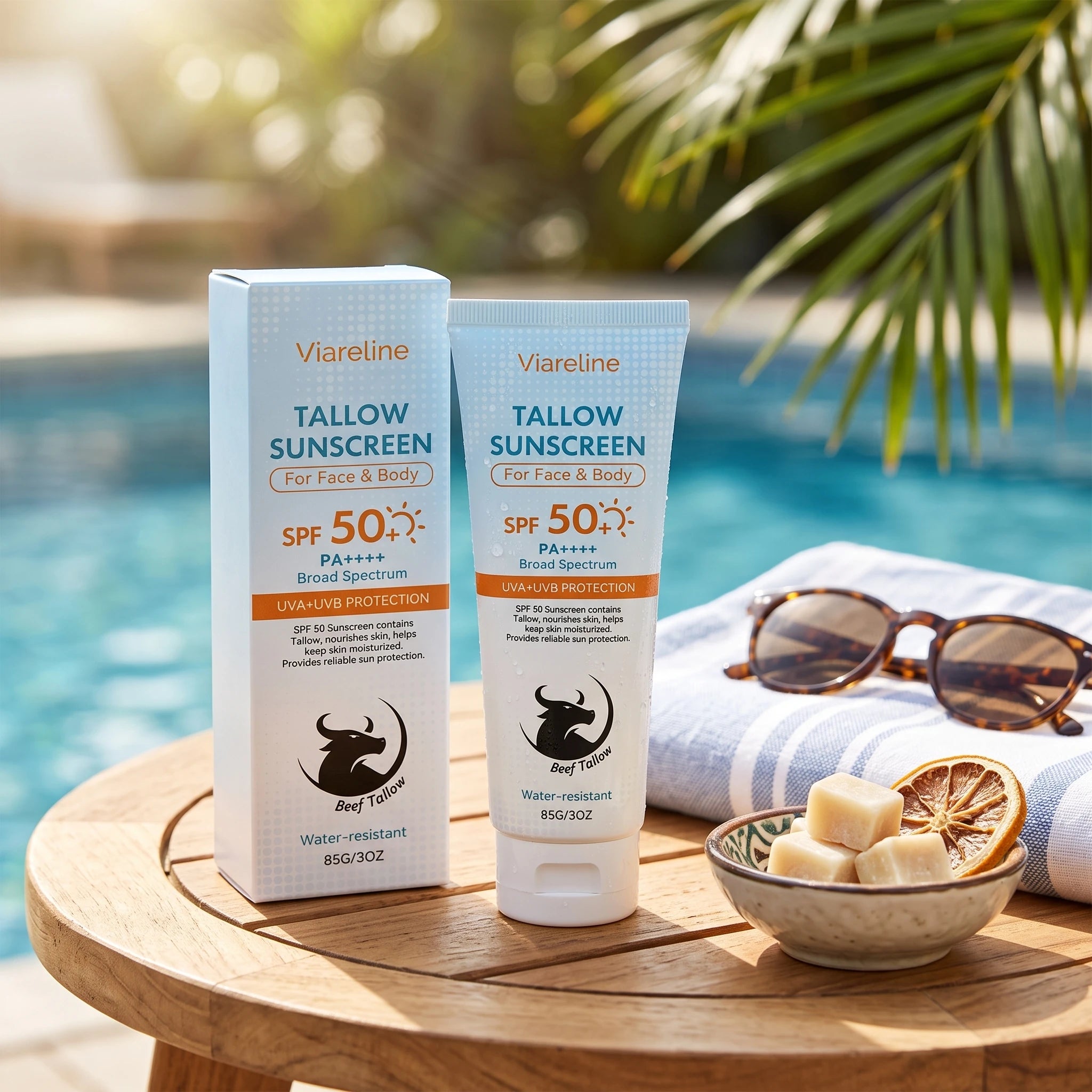 SPF 50 Tallow Sunscreen Face and Body Hydrating Barrier Repair Cream - 5