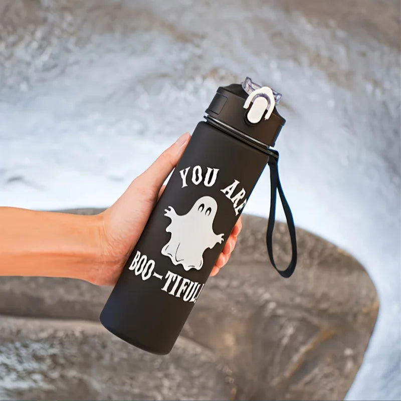 750ML Halloween Water Bottle Portable Sports Straw Flask BPA Free - 14