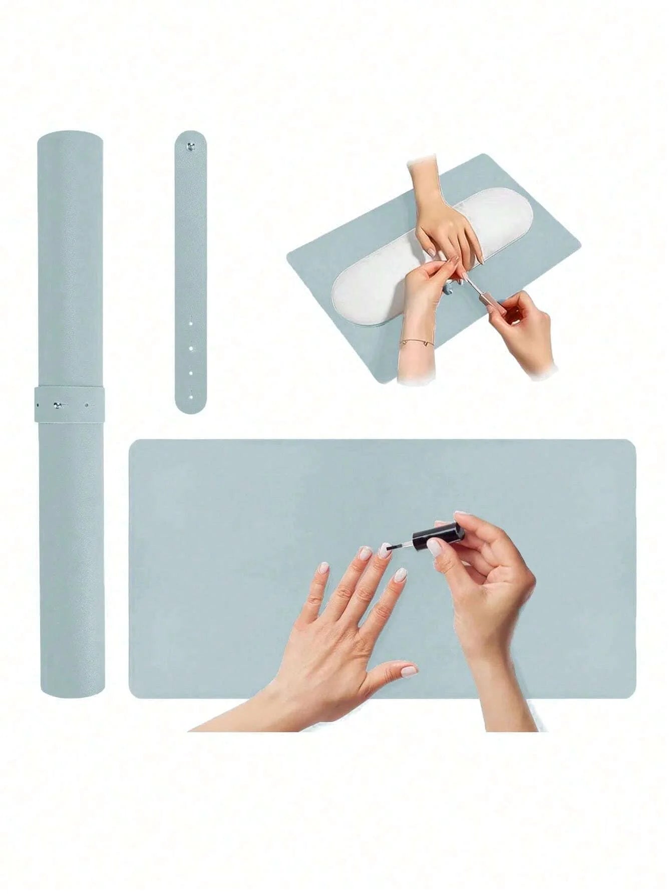 Pink Nail Art Table Mat Foldable PU Leather Manicure Desk Pad - 9