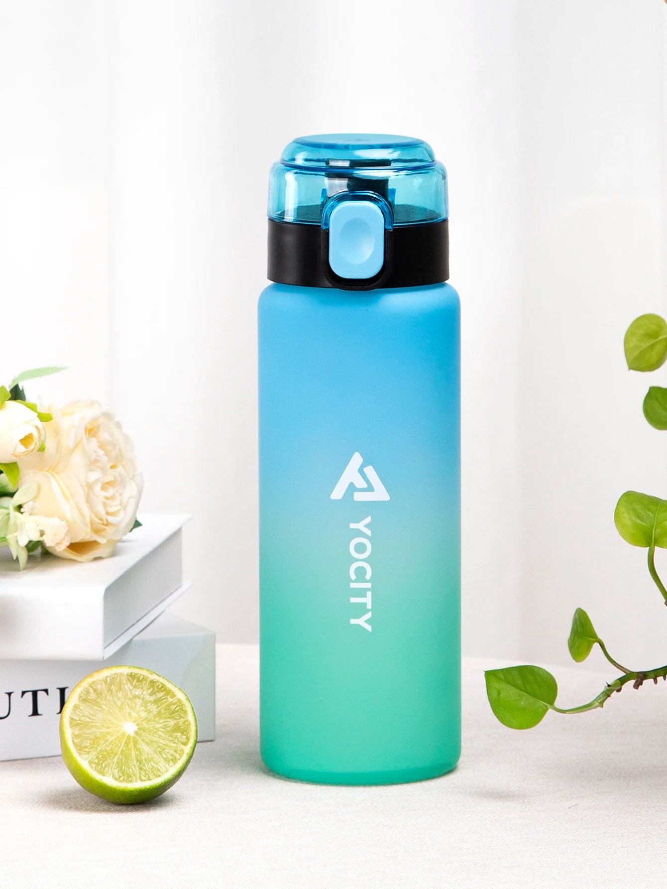 750ml Frosted Gradient Water Bottle Portable Sports Gym Drink Cup - 8