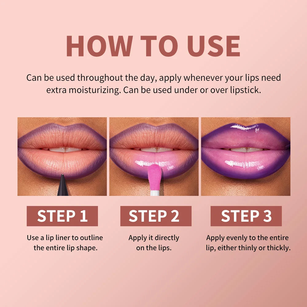 Lip Liner And Lip Gloss Set Hydrating Shine Lip Makeup Combo