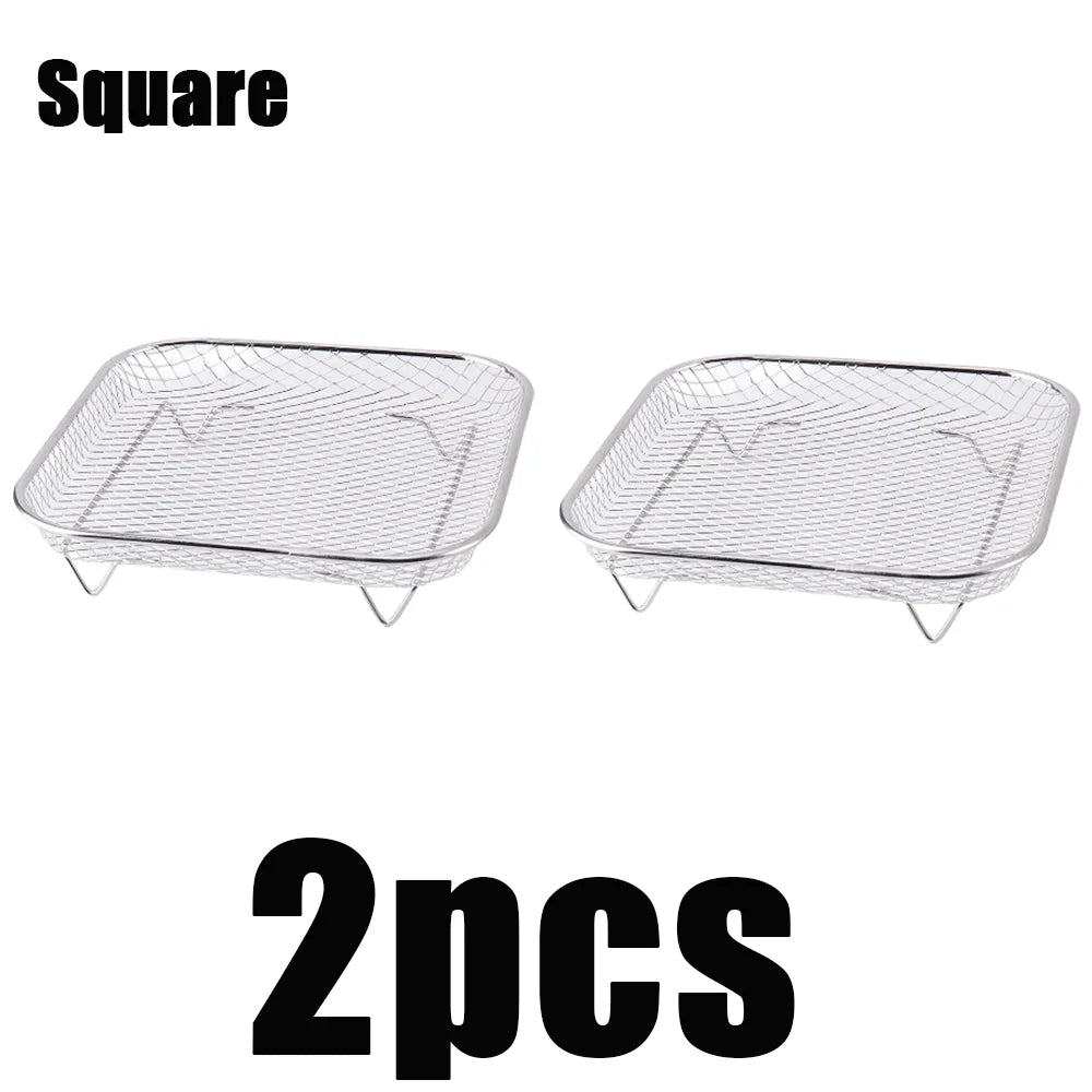 Stackable Air Fryer Rack Stainless Steel Grilling and Steaming Tray - 25
