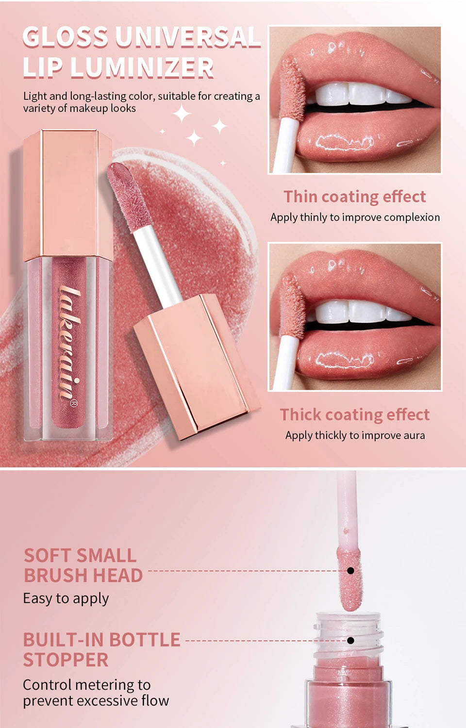 Shimmer Liquid Lip Gloss Moisturizing Lip Luminizer Tint
