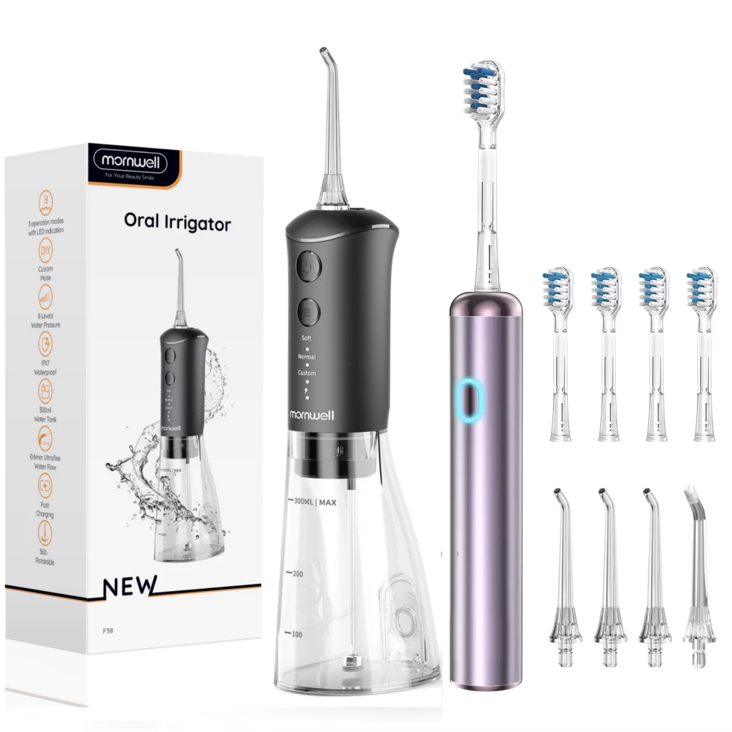 Mornwell Water Flosser & Electric Toothbrush Combo - 24