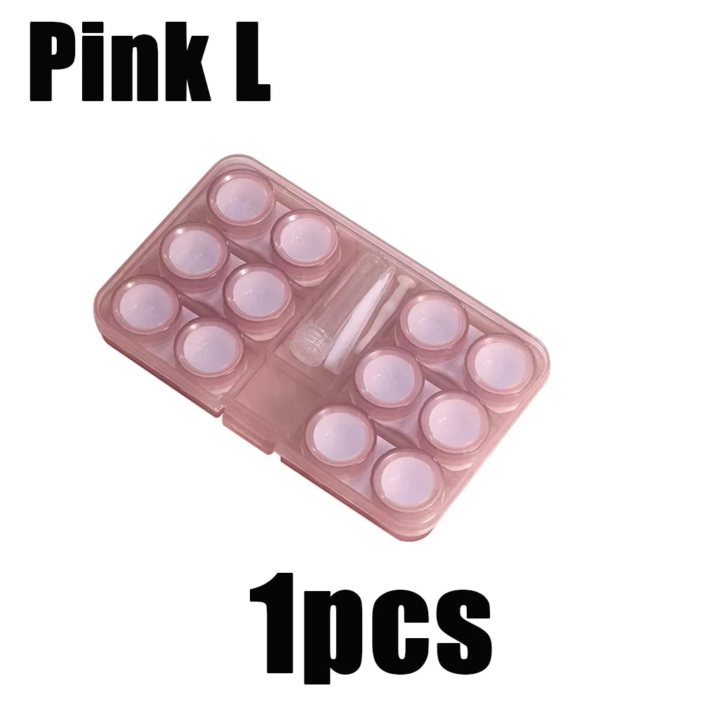 Portable Contact Lens Case Travel Storage Kit with Tweezer and Suction - 14