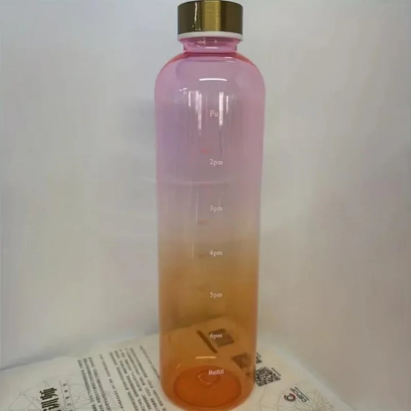 1000ml Motivational Water Bottle with Time Marker Leakproof Sport Jug - 14