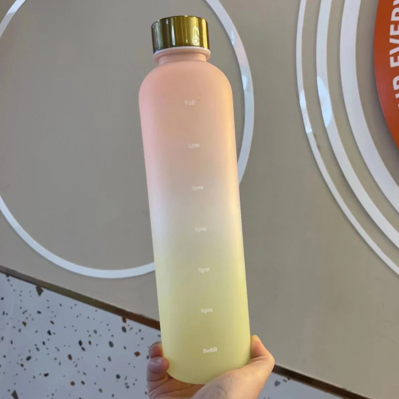 1L Motivational Water Bottle with Time Marker Leakproof Sports Jug - 14