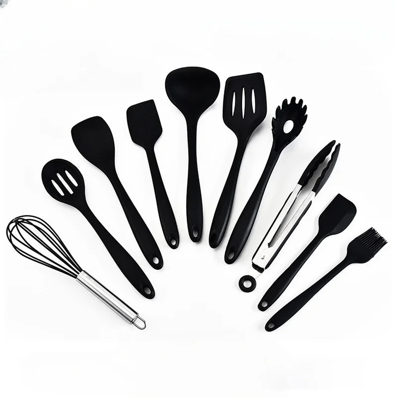 10 Piece Silicone Kitchen Utensil Set Nonstick Heat Resistant Cookware - 15
