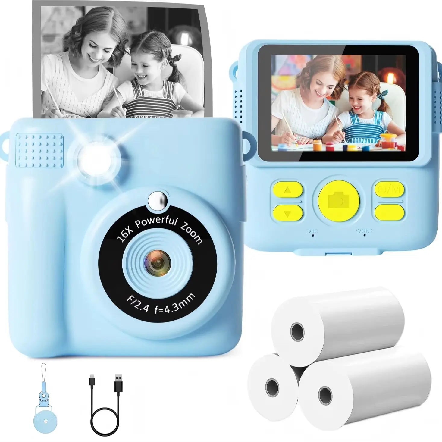 Instant Print Kids Camera Digital Video Toy - 7