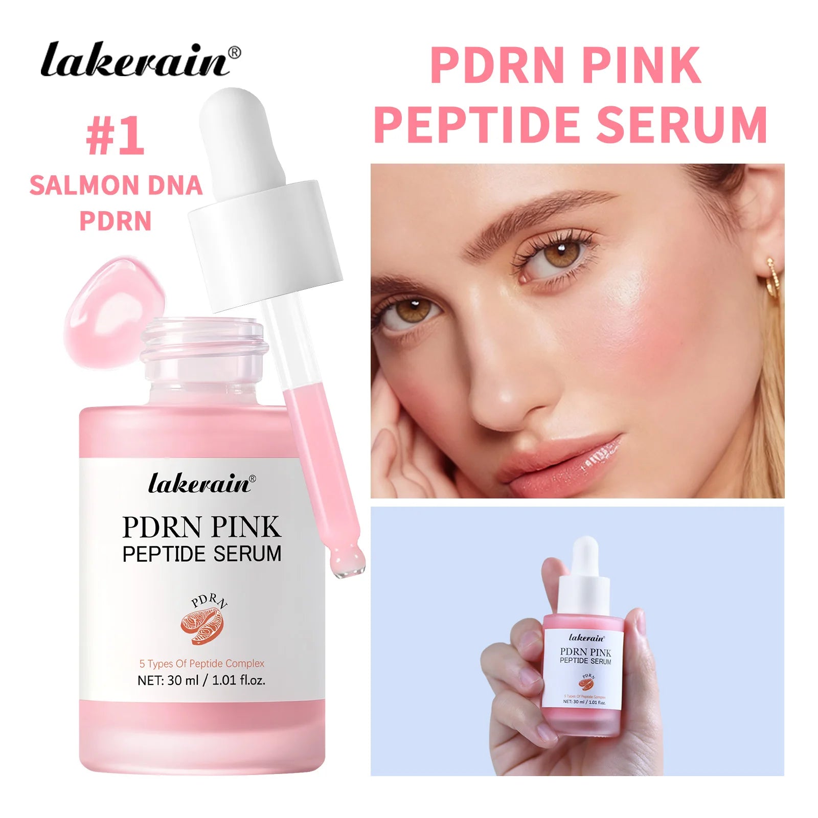 Salmon PDRN Pink Peptide Facial Serum Glass Glow Skincare - 20
