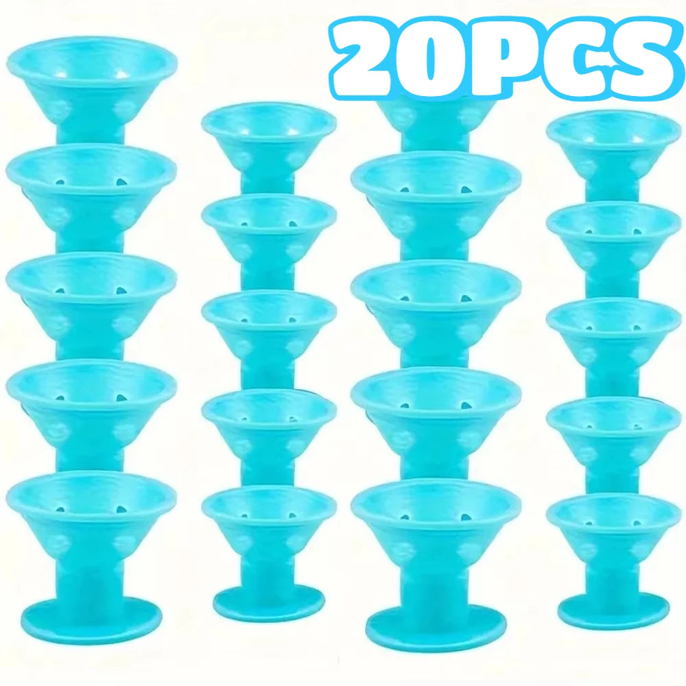 30pcs Silicone Mushroom Hair Curlers Heatless Wave Styling Rollers - 17