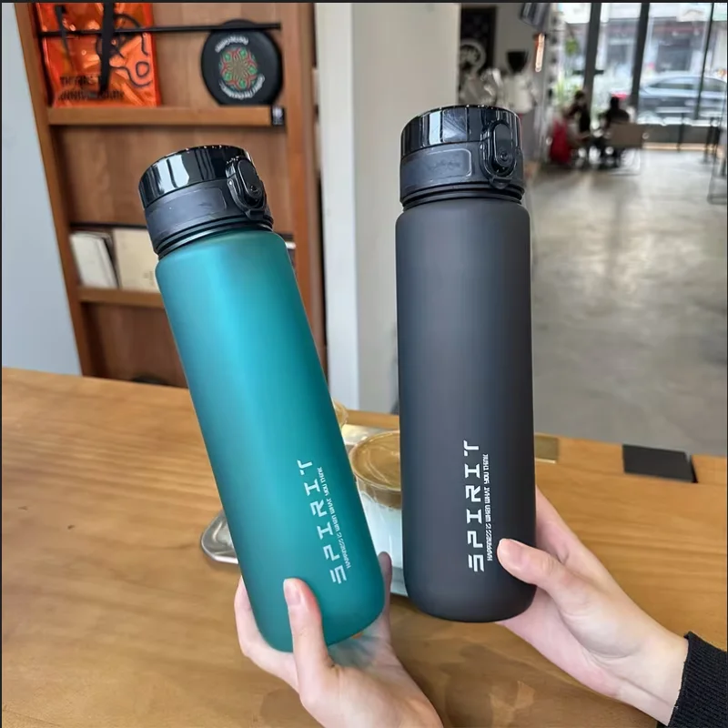 Frosted Sports Water Bottle BPA Free Portable Leakproof Fitness Cup