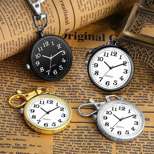 Portable Quartz Pocket Watch Keychain Hanging Nurse Fob Watch
