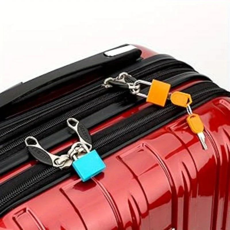 6pc Small Padlock Set with Keys Portable Travel Suitcase Diary Lock - 8