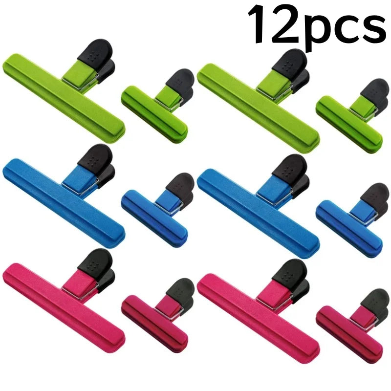 6/12Pcs Food Bag Clips Heavy Duty Airtight Snack Sealer Clamps