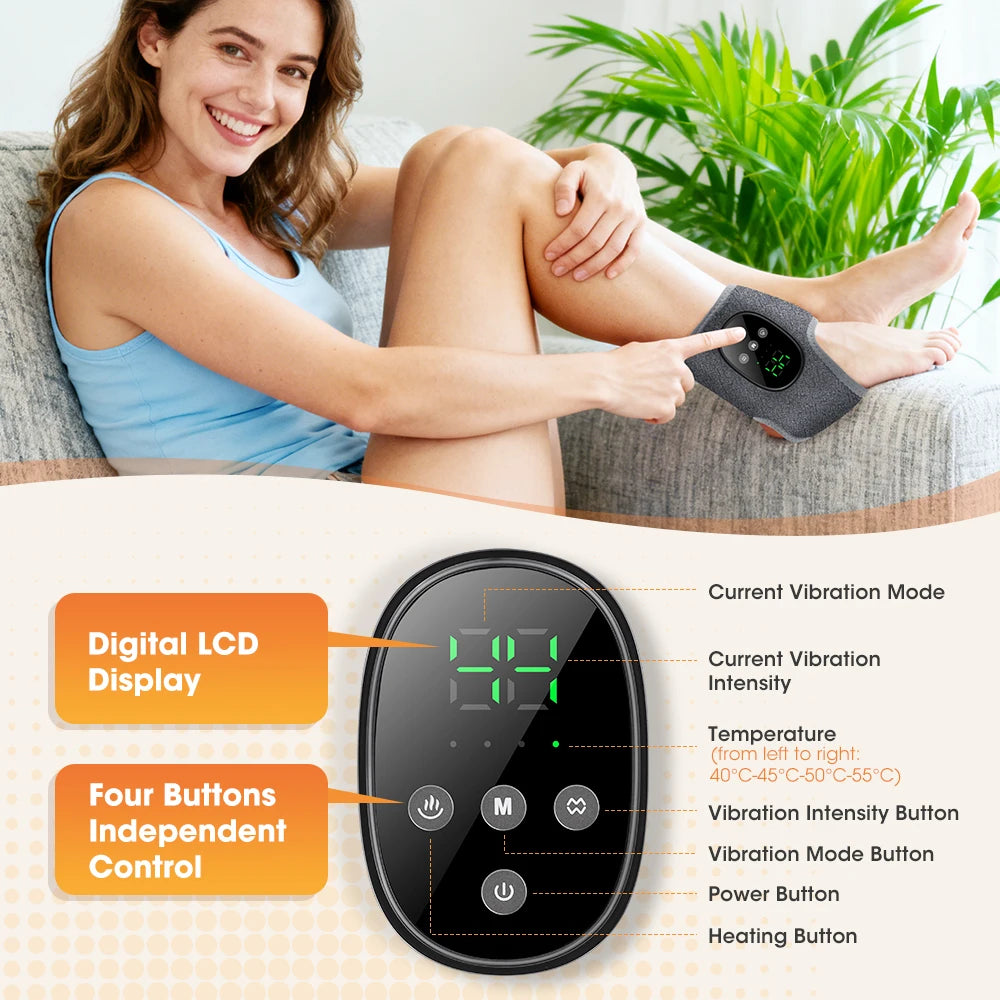 Cordless Heated Ankle Massager Portable Foot Relaxation Wrap - 4
