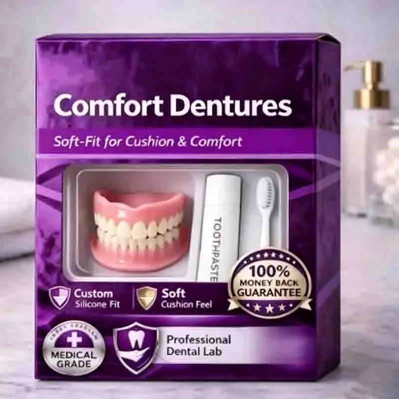 Silicone Dentures Instant Smile Fake Teeth Upper Lower Set - 23