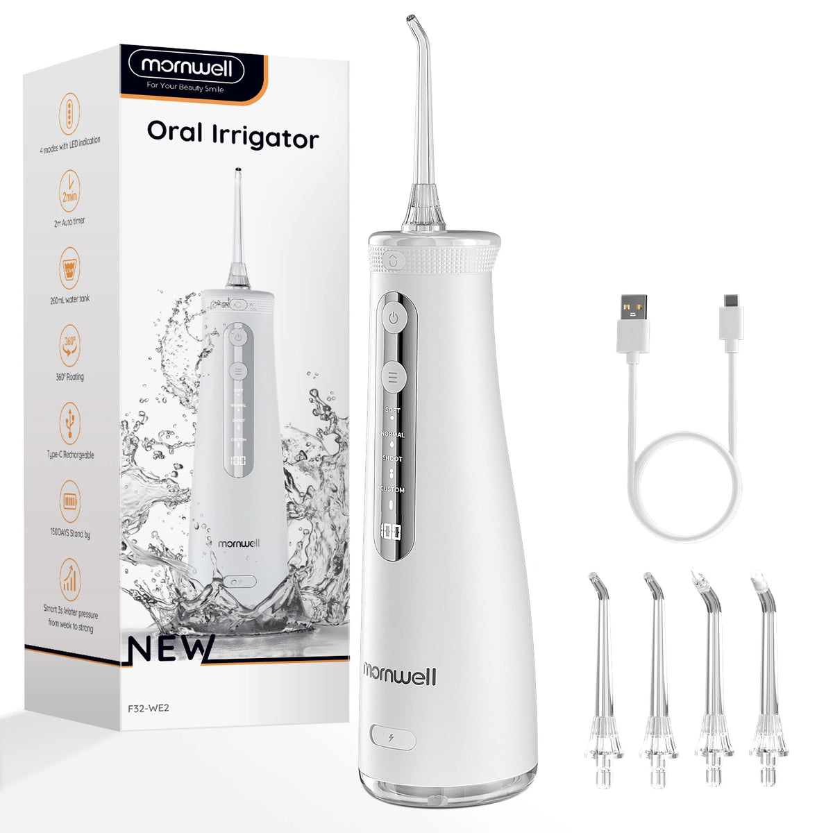 Mornwell F32 Water Flosser Oral Irrigator Teeth Cleaner