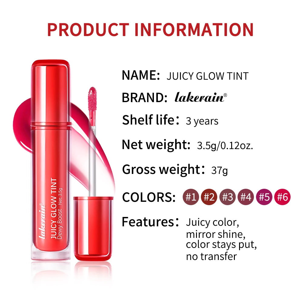 Lakerain Mirror Lip Glow Tint Juicy Gloss Lip Stain - 15