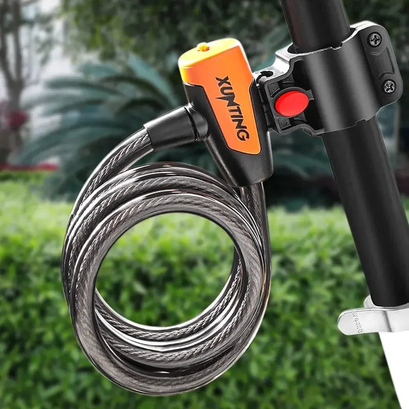 Heavy Duty Bike Lock Steel Cable Anti Theft Security Chain for Bicycle - 7