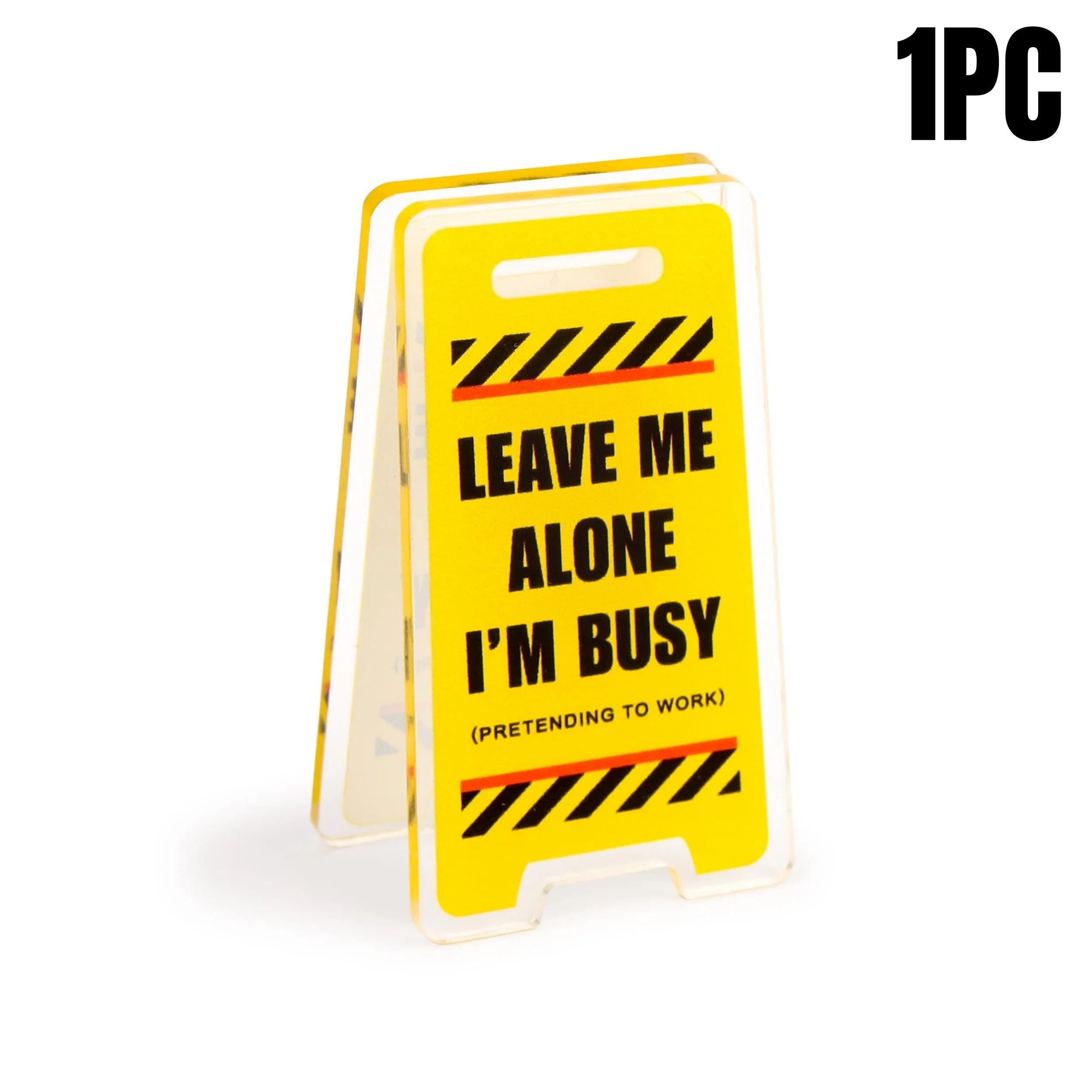 Leave Me Alone Busy Acrylic Desk Sign Funny Office Gift Desktop Decor - 12