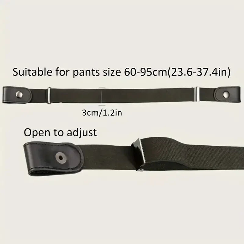 Invisible Elastic Belt Buckle Free Stretch Waistband for Jeans