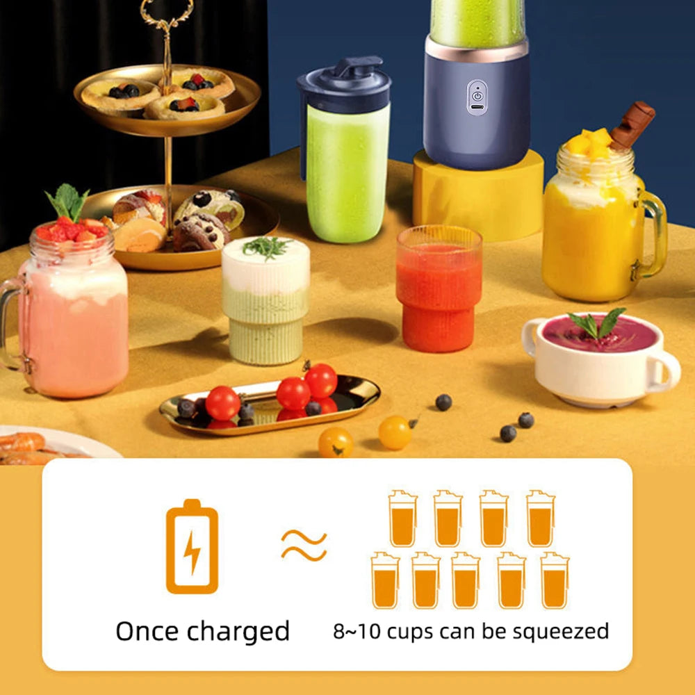 Portable Electric Juicer Cup Wireless Mini Fruit Blender