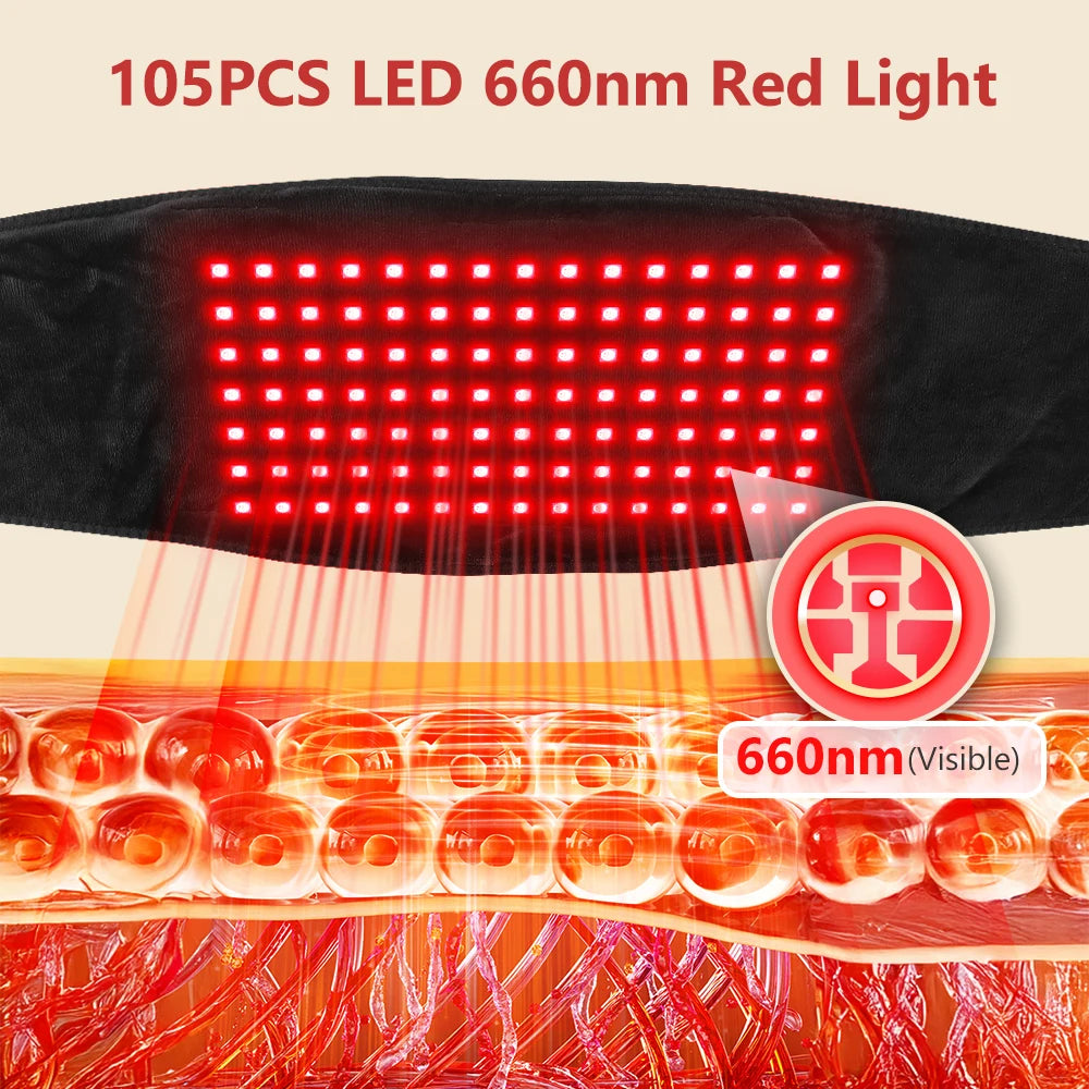 USB Red Light Waist Belt Heating Pad for Cramps and Back Pain - 2