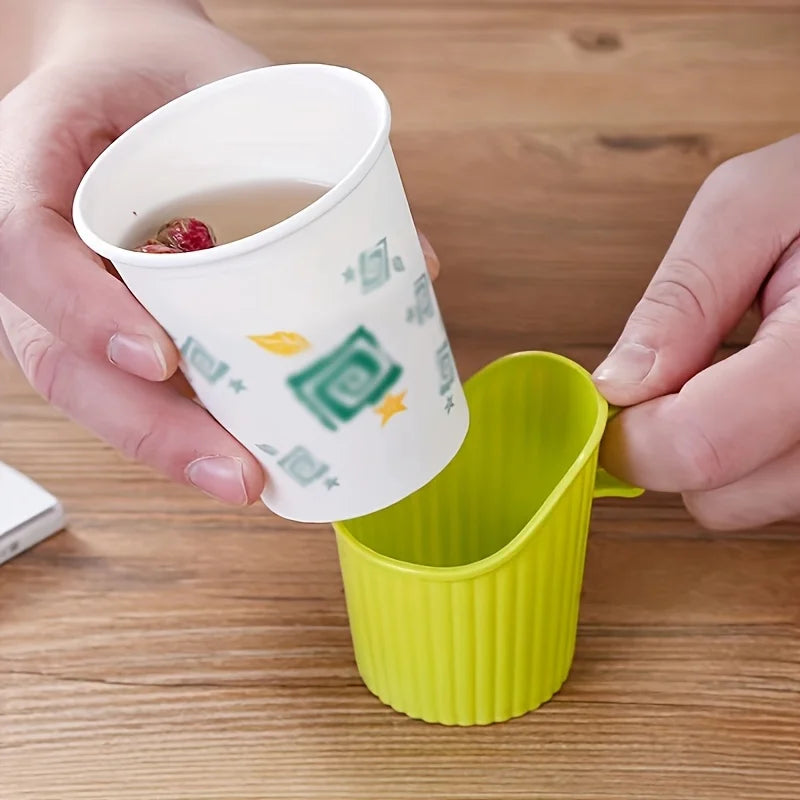 Reusable Disposable Paper Cup Holder Anti Scalding Sleeve Set - 9