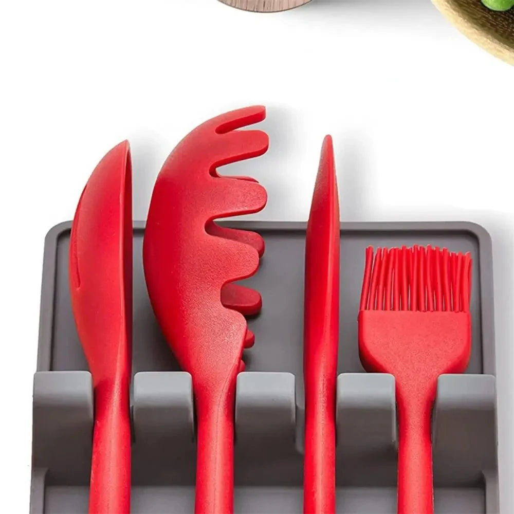 Silicone Utensil Rest Spoon Holder for Kitchen Counter Organizer