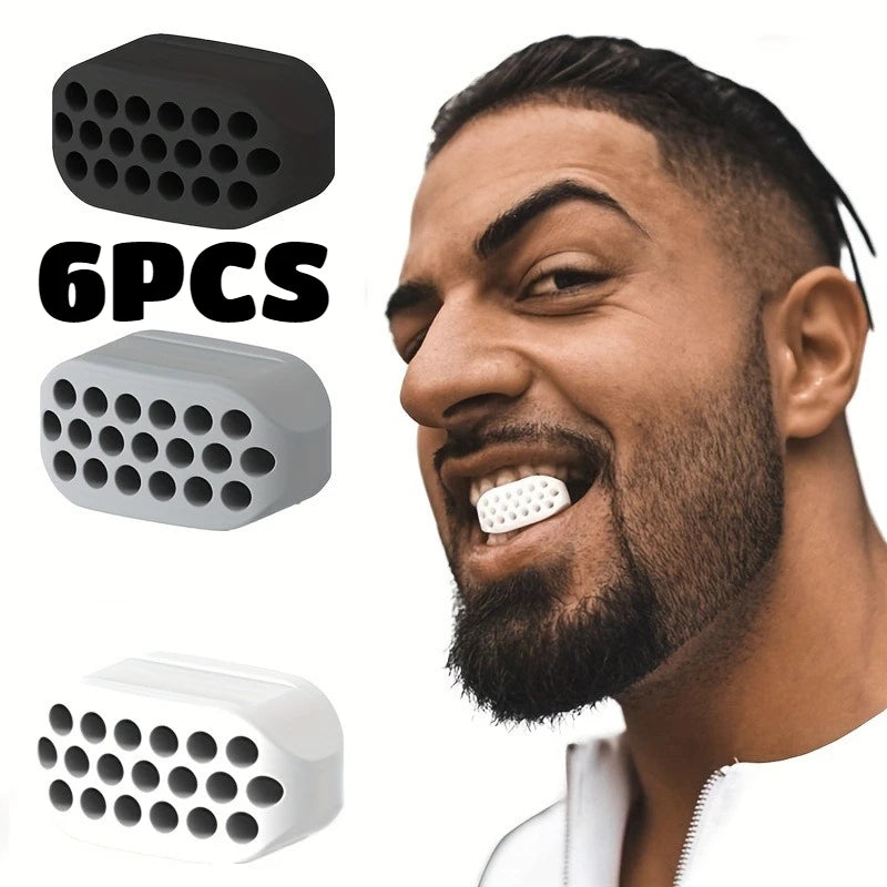 6Pcs Jaw Exerciser Facial Muscle Trainer Silicone Jawline Shaper Tool - 1