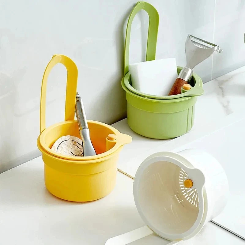 Kitchen Sink Hanging Strainer Basket Food Waste Catcher Filter Rack - 4