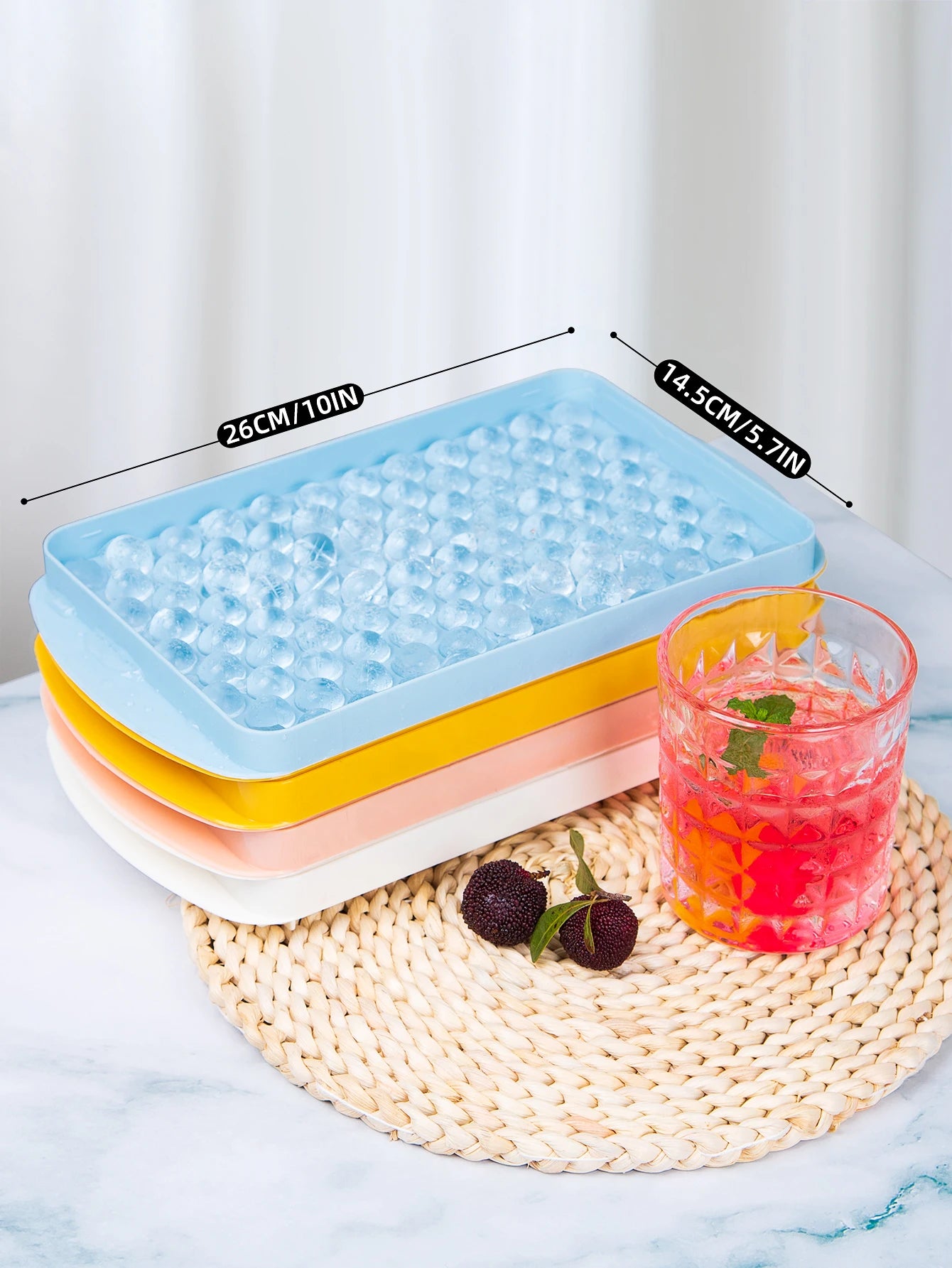 104 Cube Silicone Ice Tray Maker Stackable Sphere Ice Mold with Cover - 2
