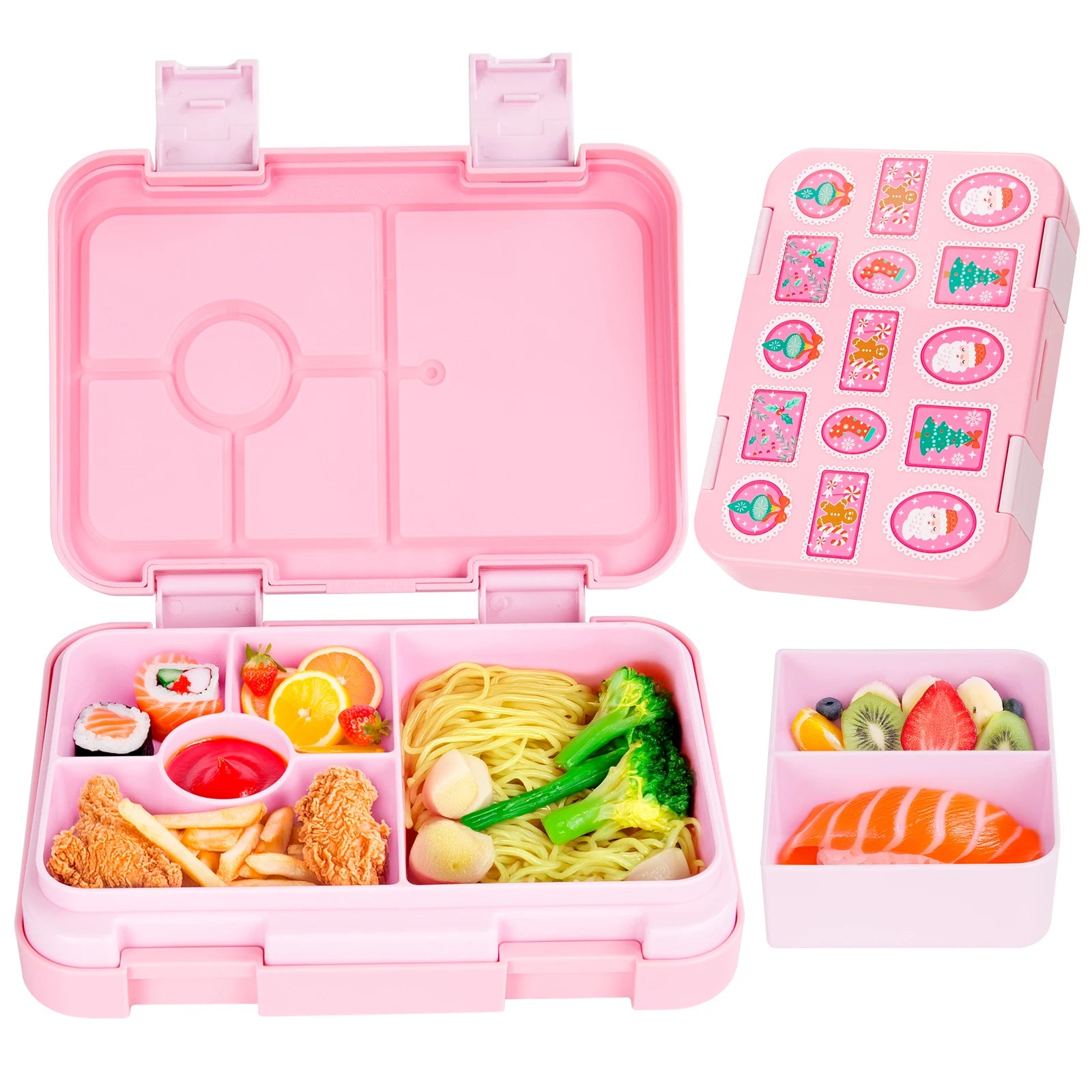 1100ml Christmas Cartoon Bento Box Leakproof Microwavable Lunch Container - 49