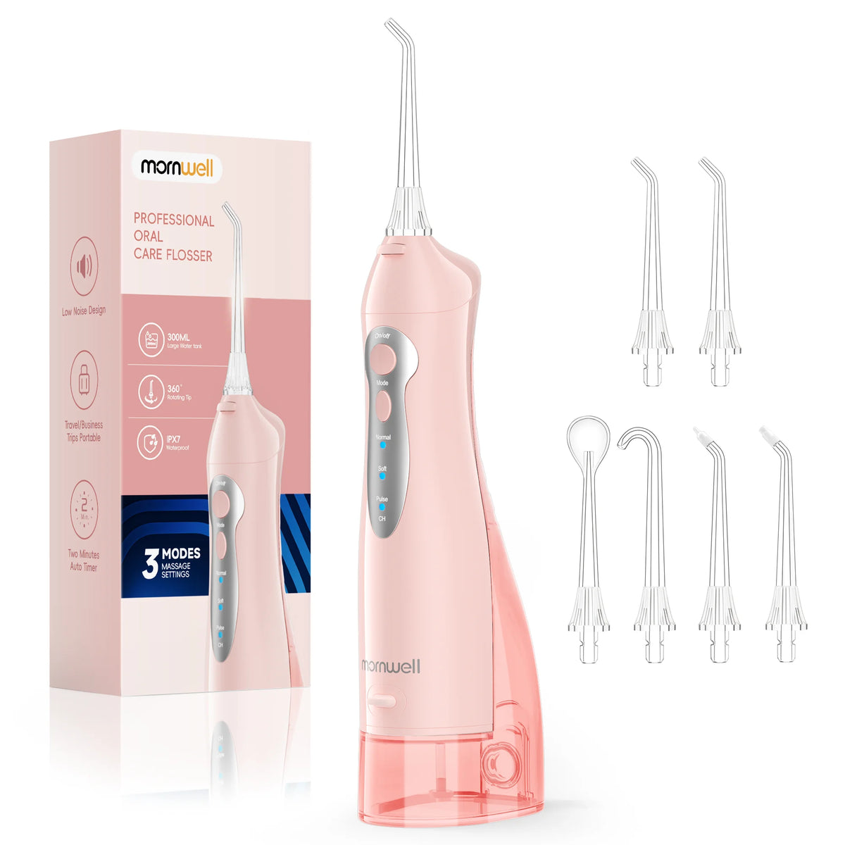 Mornwell D52 Rechargeable Portable Water Flosser Teeth Cleaner