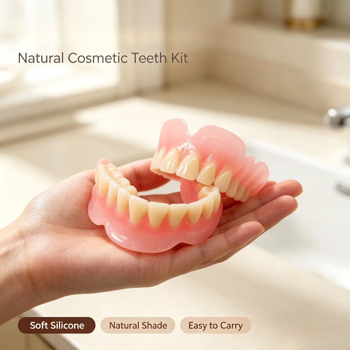 Silicone Dentures Full Mouth Fake Teeth Veneers