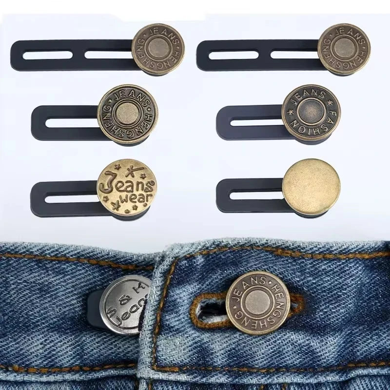 Adjustable Pants Waist Extender Button Retractable Jeans Waistband Clip