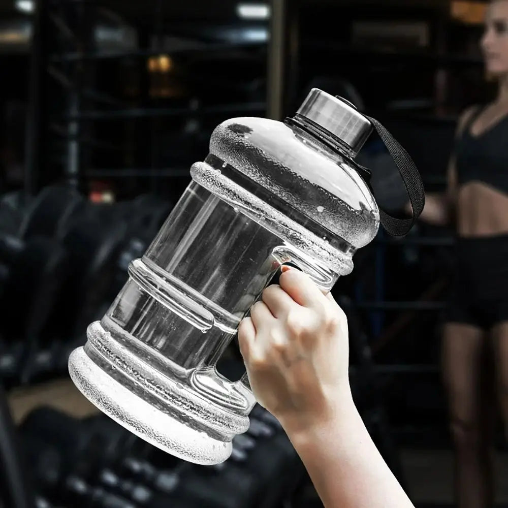 2L Large Sports Water Bottle Portable PETG Fitness Jug with Handle - 14